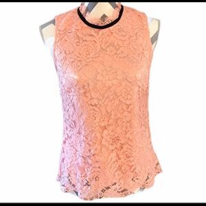 7th Avenue Design Studio SMALL Pink Lace Top